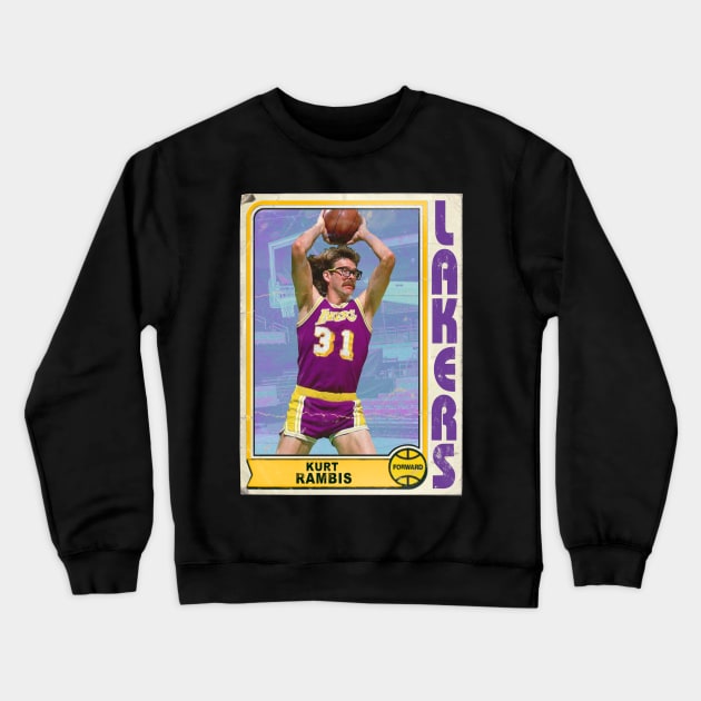 Kurt Rambis Retro Trading Card Crewneck Sweatshirt by darklordpug